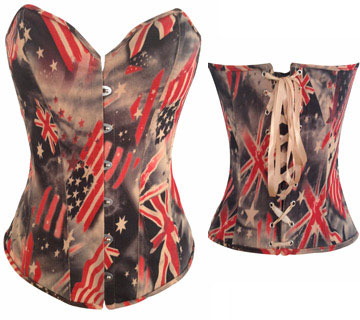 Flag Print Sexy Corset Purple